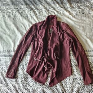 Blank NYC Burgundy Drape Front Jacket